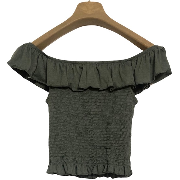 SM•NWT•STREETWEAR SOCIETY•OFF THE SHOULDER CROP TOP W RUFFLES• - Picture 3 of 5